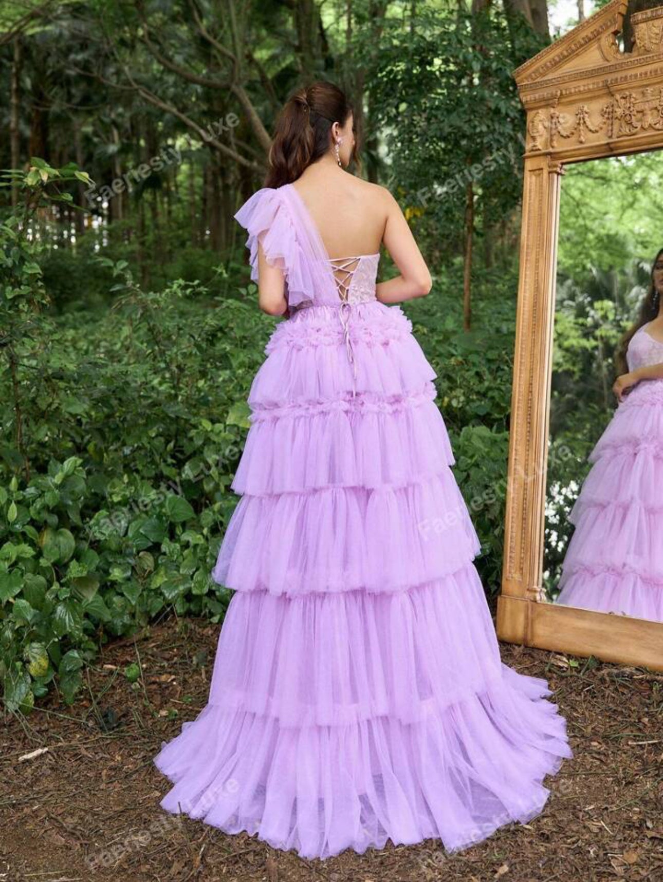 Lavender Dream Tiered Tulle Gown