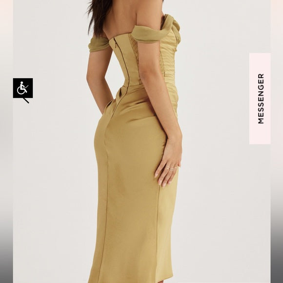 Golden Hour Draped Midi Dress