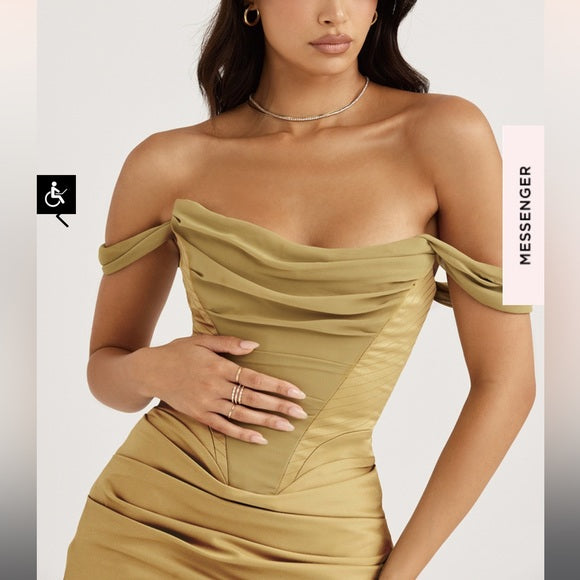 Golden Hour Draped Midi Dress