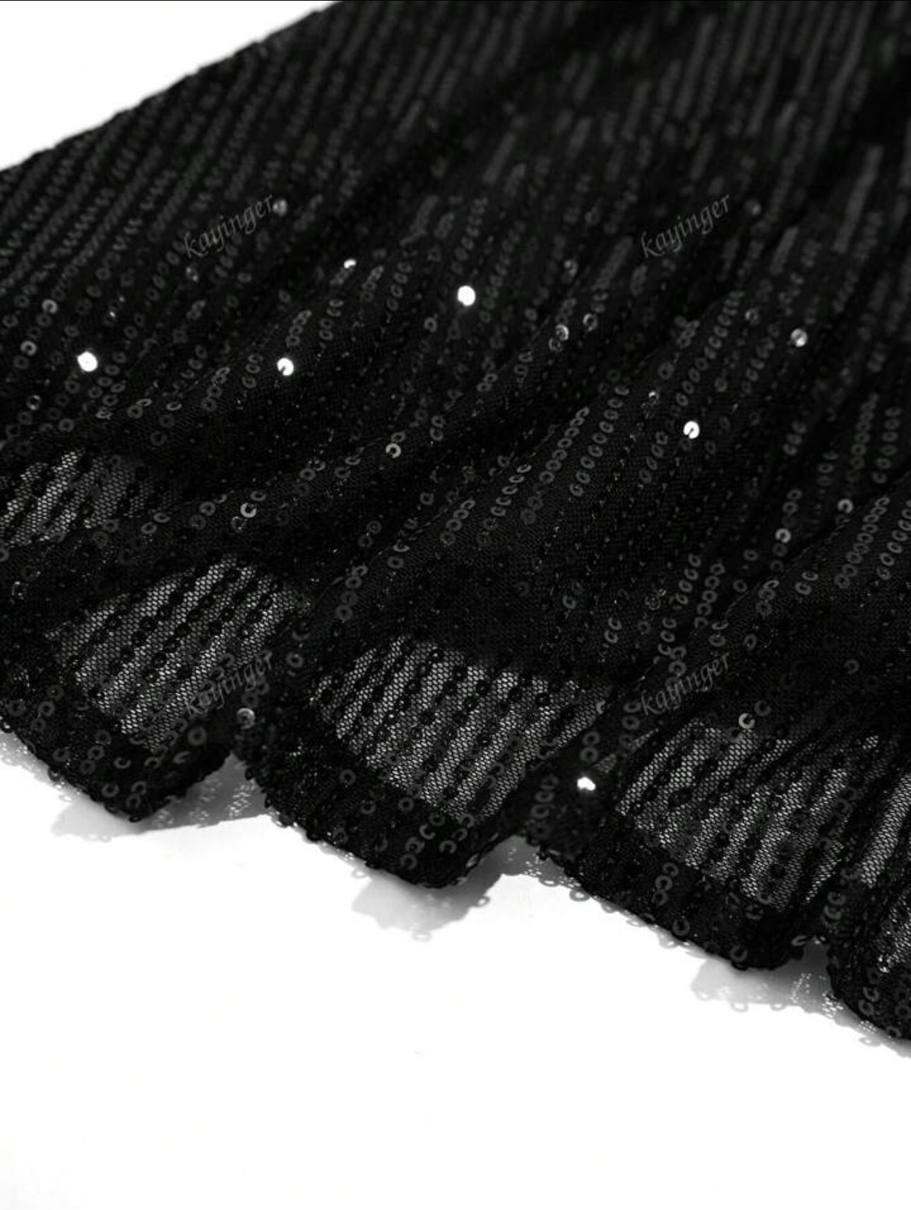 Midnight Allure Black Sequin Gown