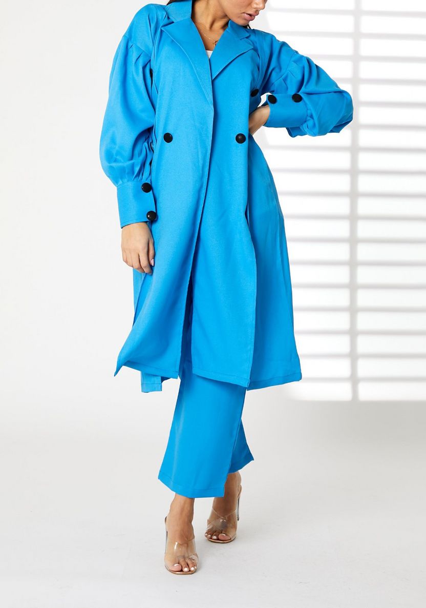 Ocean Blue Azure Chic Oversized Coat