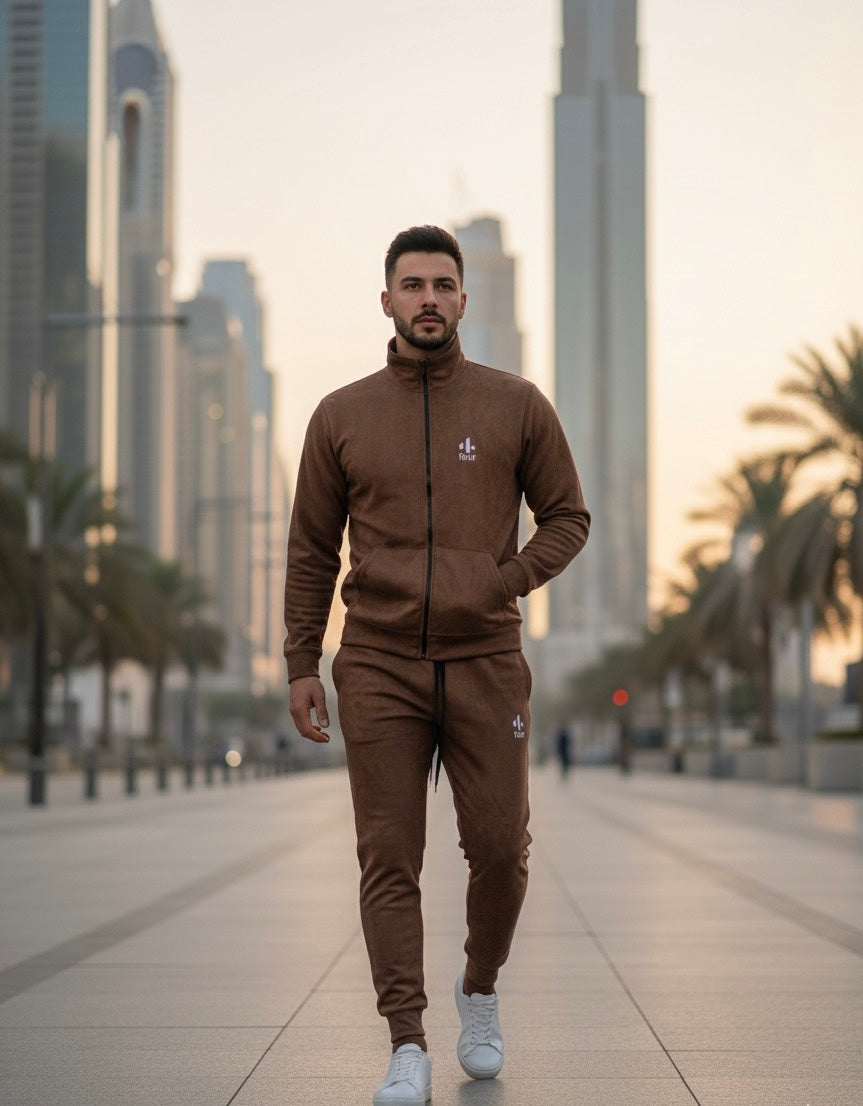 Camel Men Suede Luxe Co-ord Set