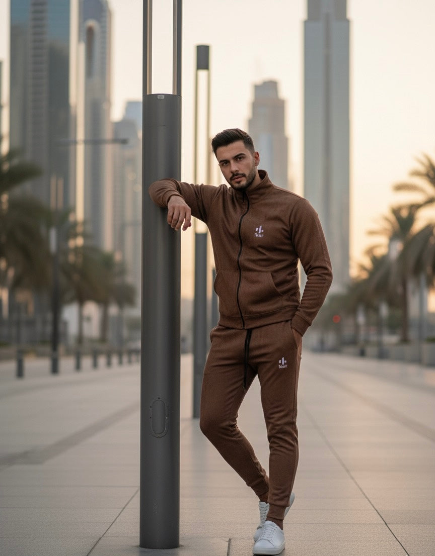 Camel Men Suede Luxe Co-ord Set