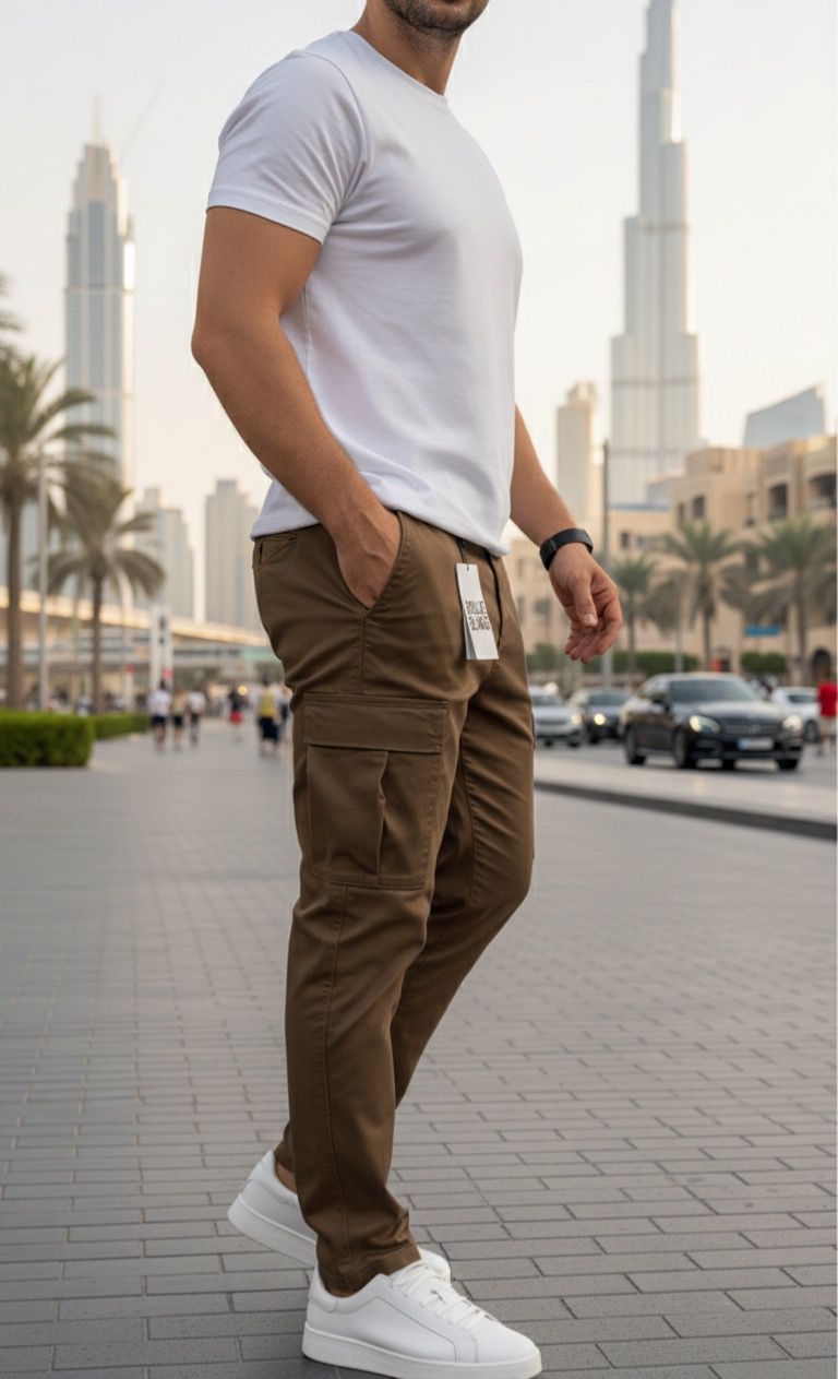 Brown Men Cargo Pant 6 Pocket