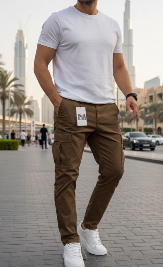 Brown Men Cargo Pant 6 Pocket
