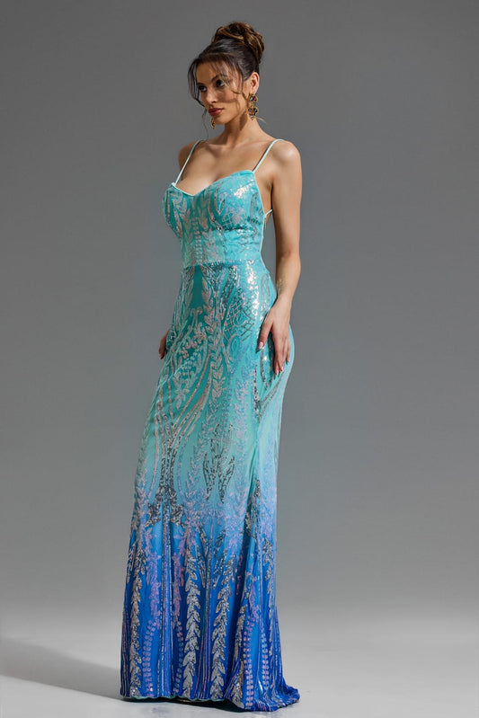 Ocean Mist Ombre Sequin Gown