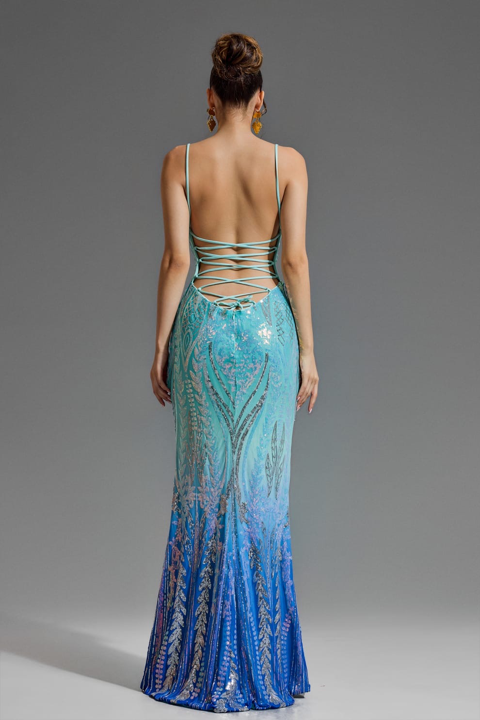 Ocean Mist Ombre Sequin Gown