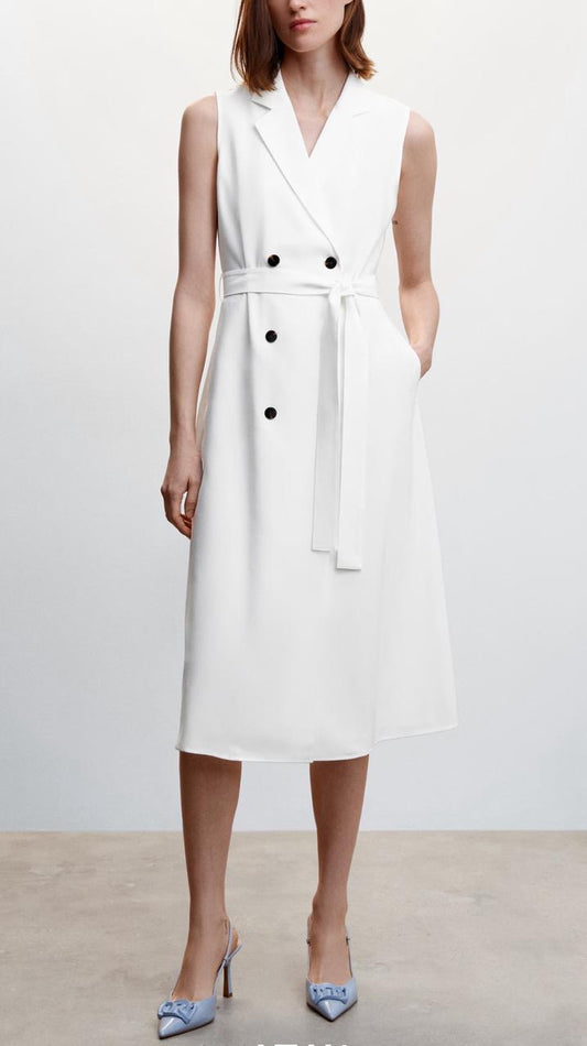 Minimalist White Vest Coat