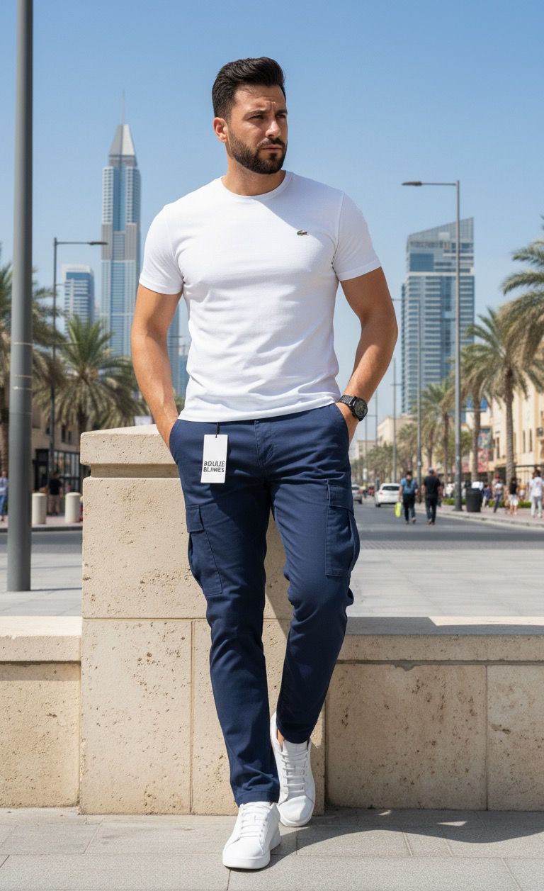 Blue Men Cargo Pant 6 Pocket