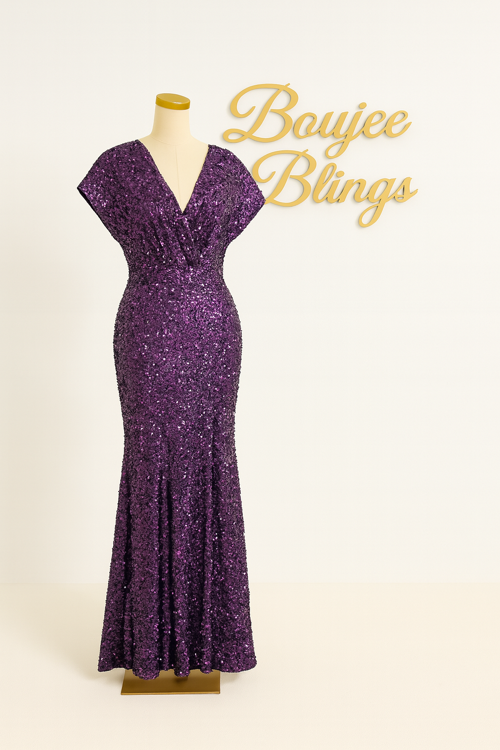 Royal Purple Sequin Mermaid Gown