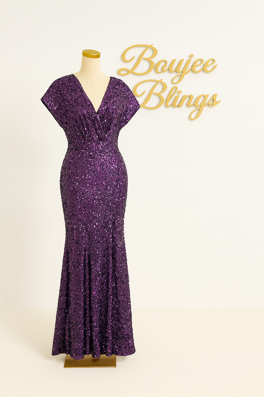Royal Purple Sequin Mermaid Gown