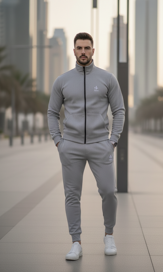Grey Men Suede Luxe Co-ord Set
