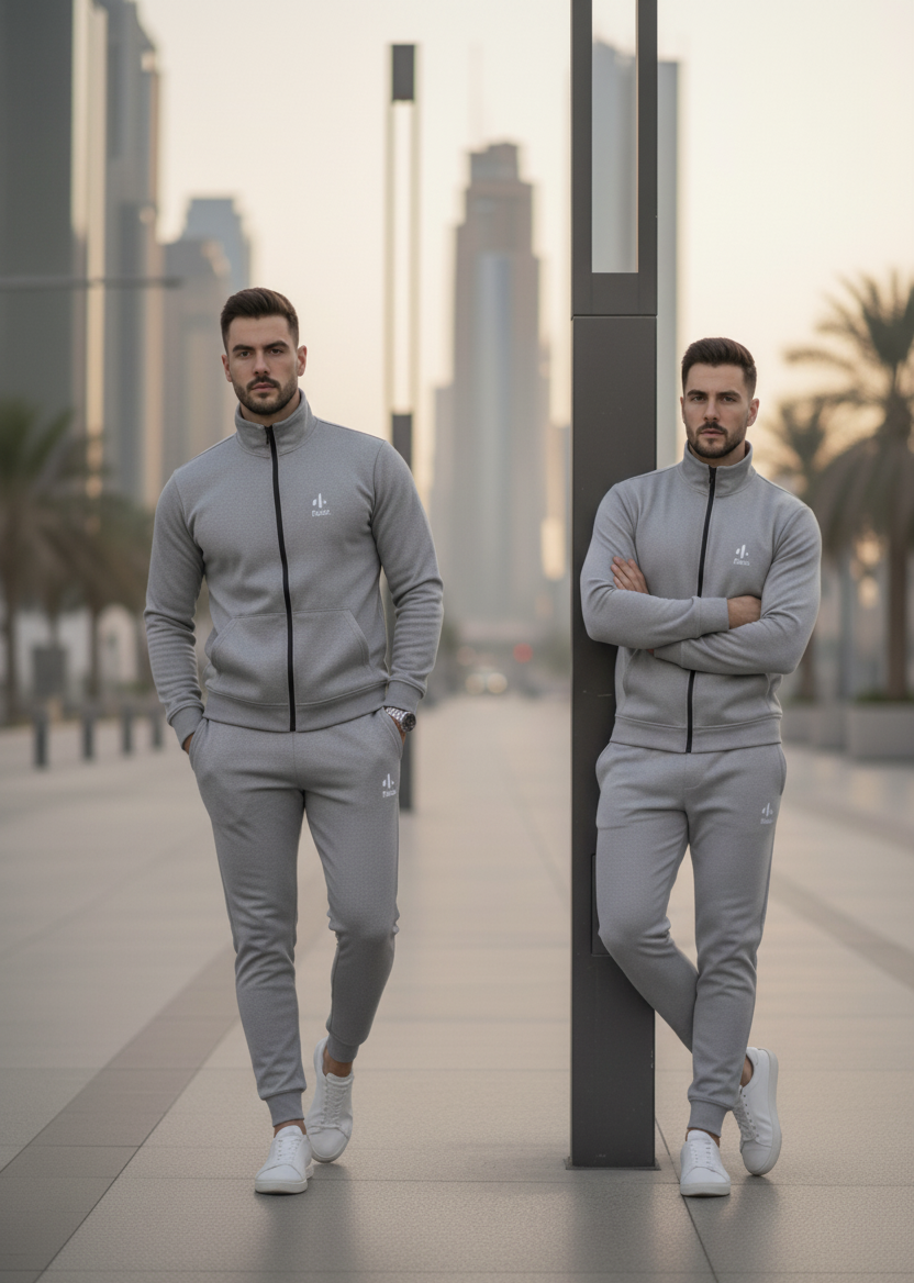 Grey Men Suede Luxe Co-ord Set