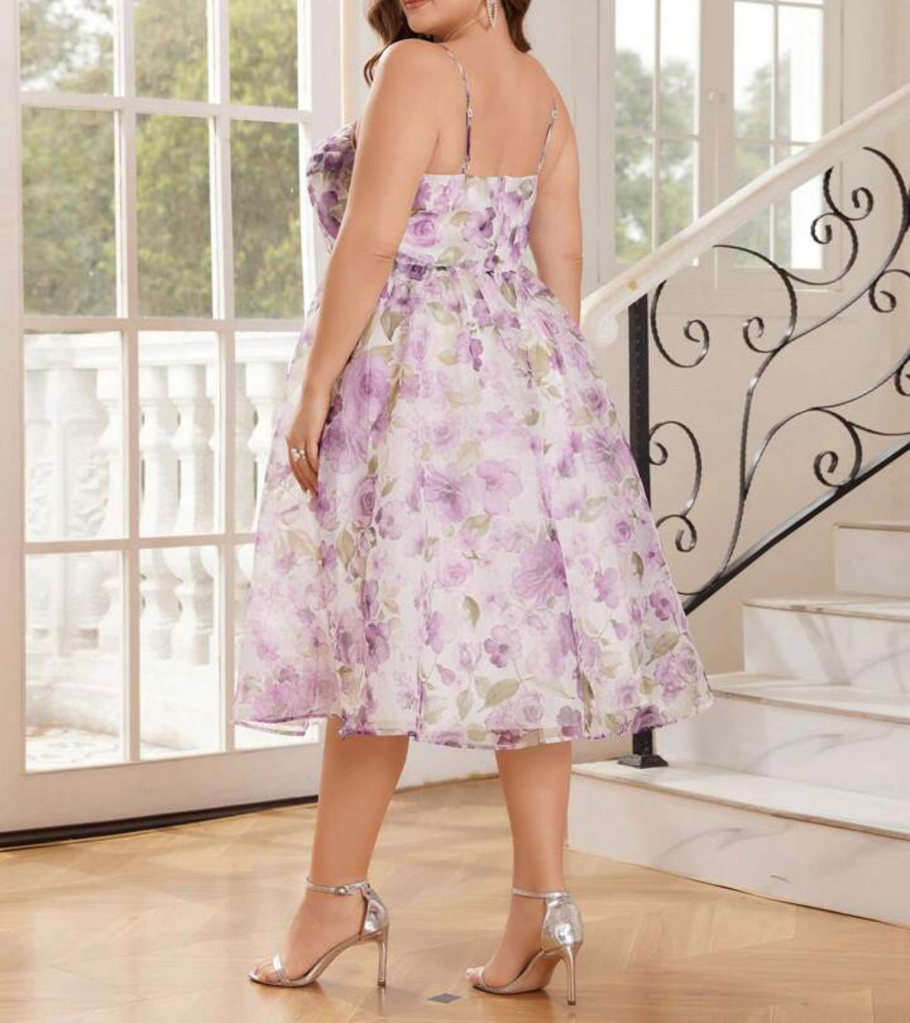 Lilac Bloom Floral Midi Dress