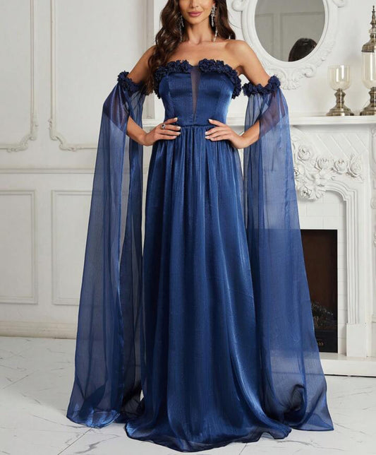 Royal Midnight Off-Shoulder Gown