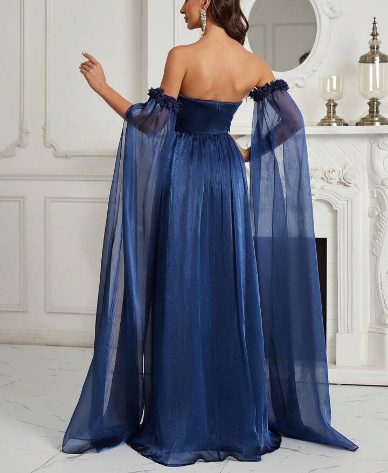 Royal Midnight Off-Shoulder Gown