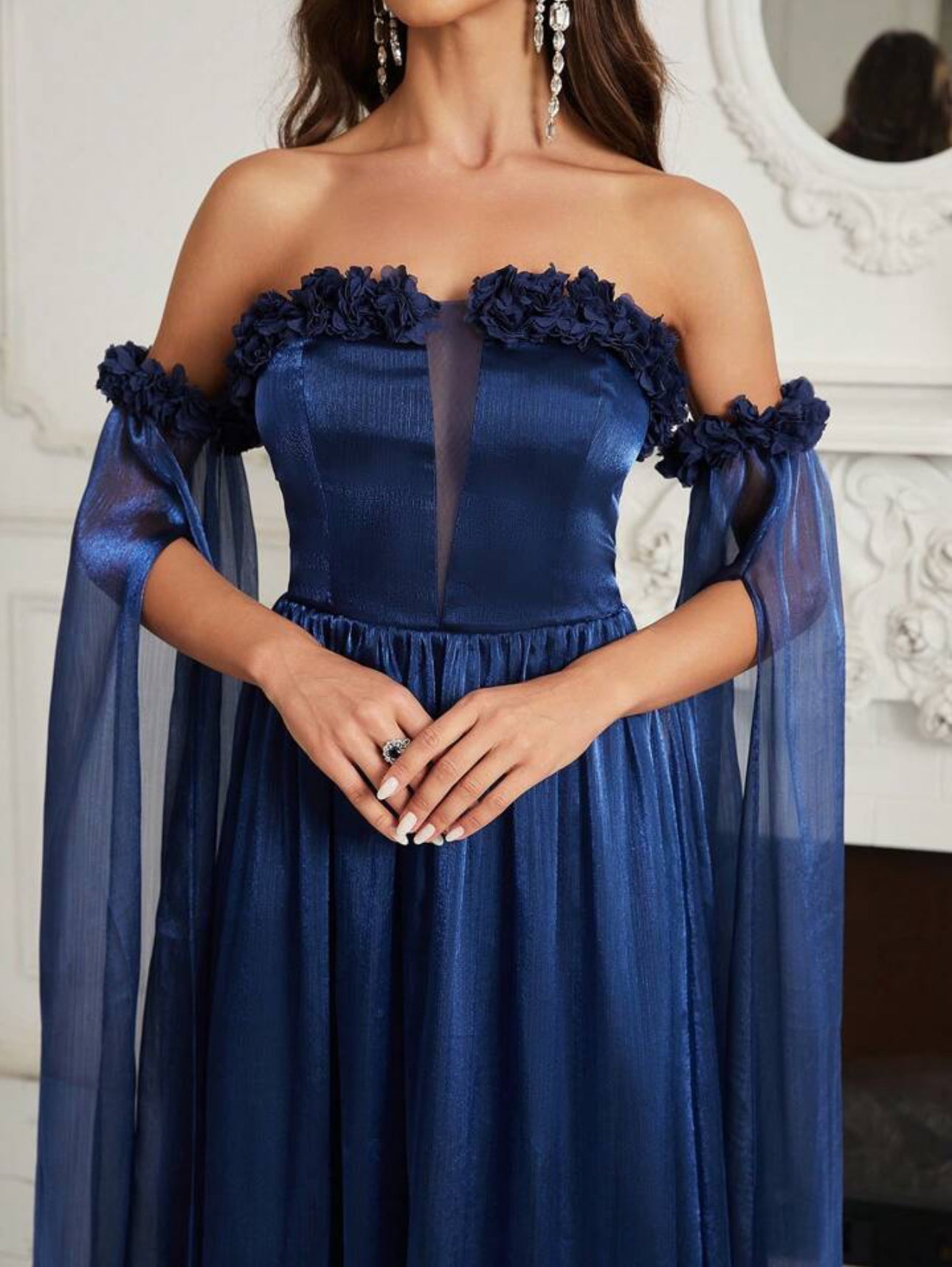 Royal Midnight Off-Shoulder Gown