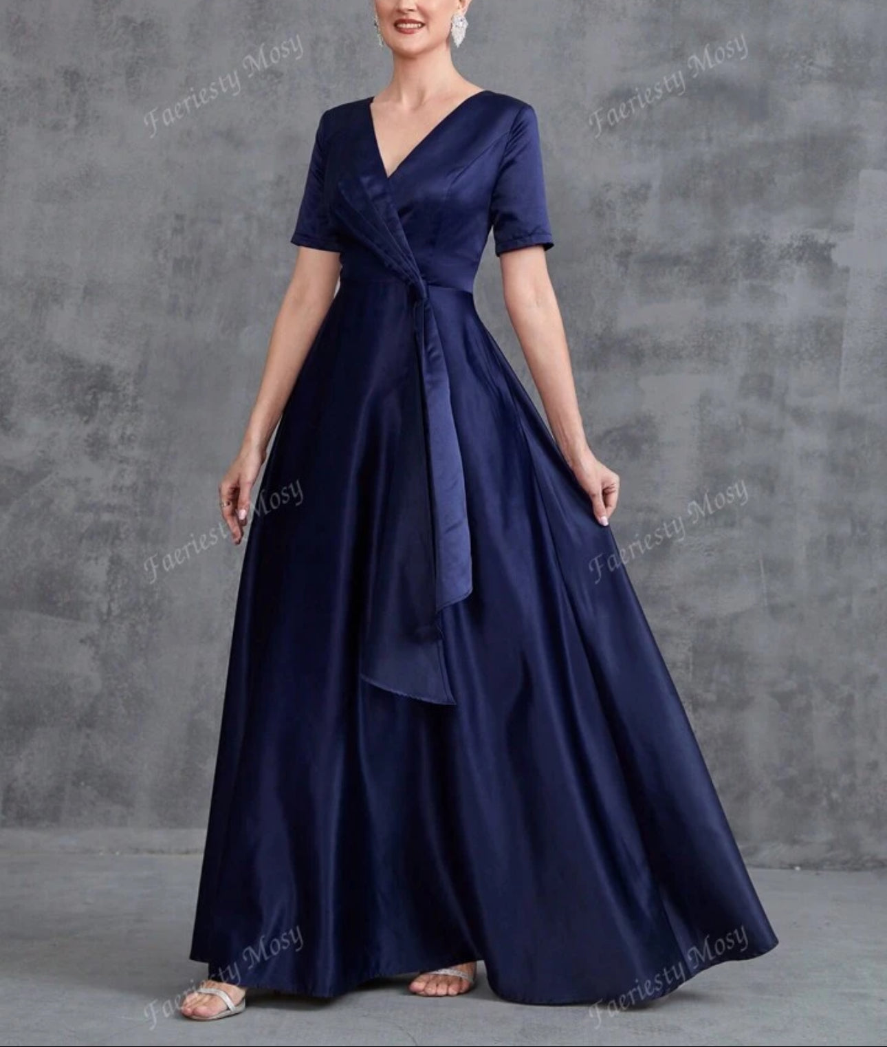 Midnight Navy Elegant Evening Gown