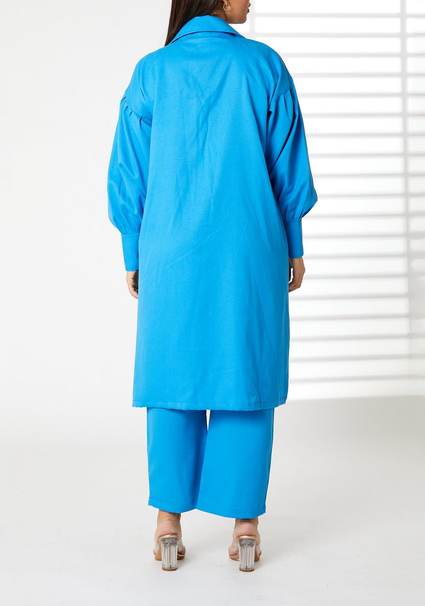 Ocean Blue Azure Chic Oversized Coat