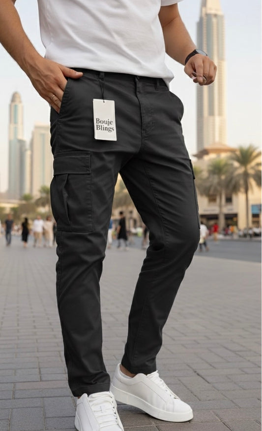 Black Men Cargo Pant 6 Pocket