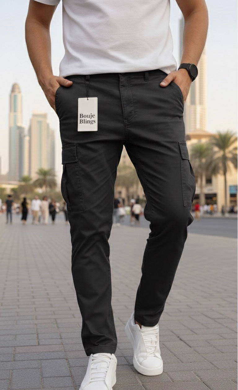 Black Men Cargo Pant 6 Pocket