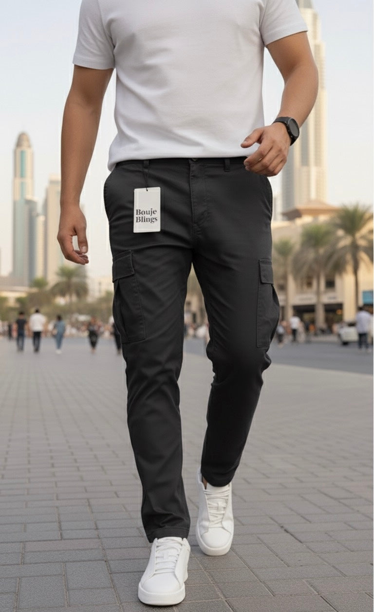 Black Men Cargo Pant 6 Pocket