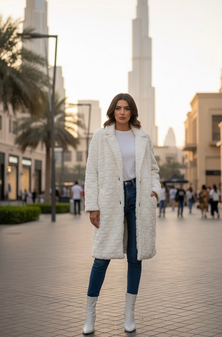 White Cozy Fur Coat