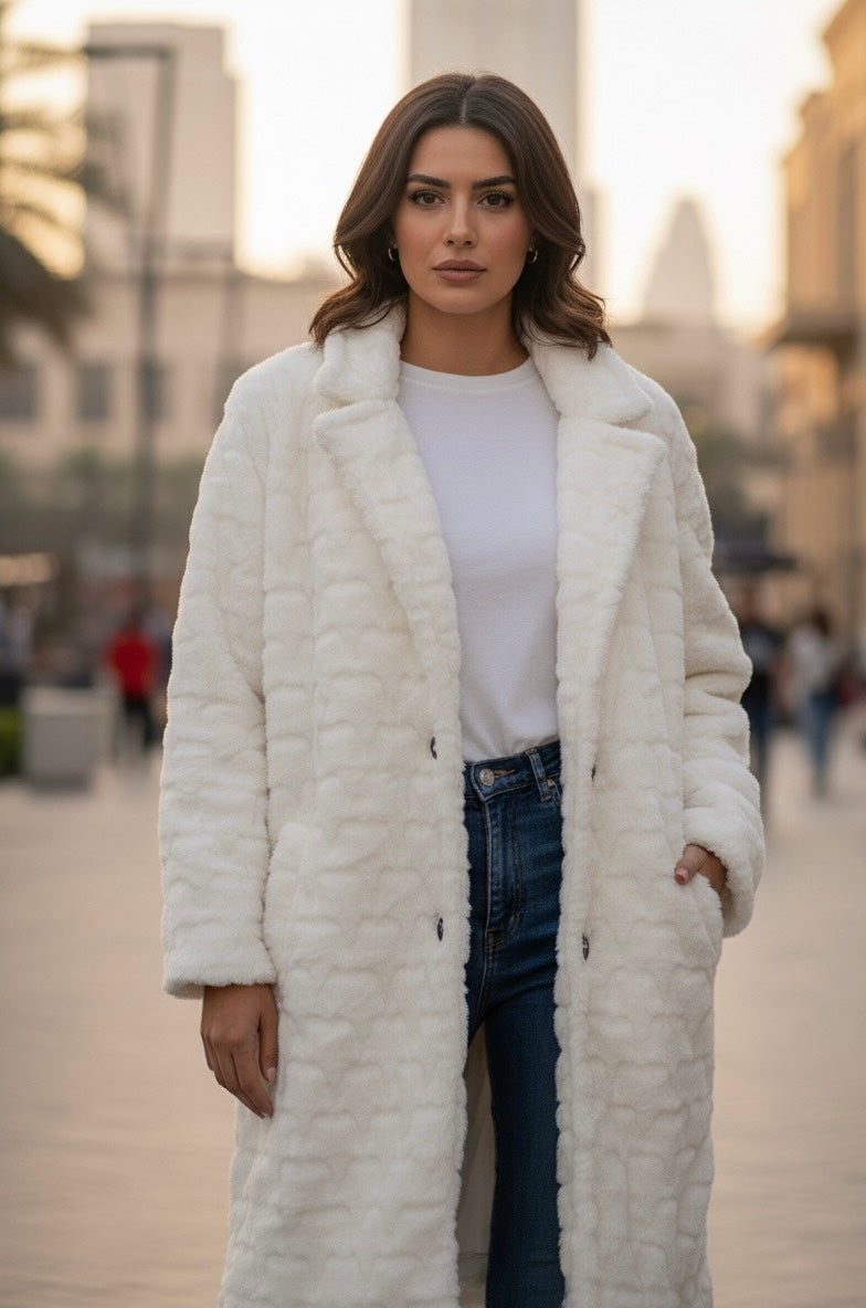 White Cozy Fur Coat