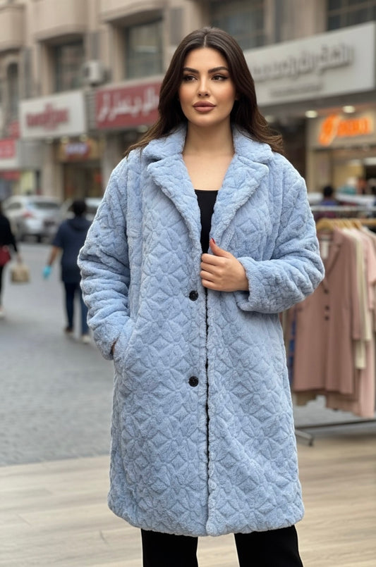 Baby Blue Cozy Fur Coat