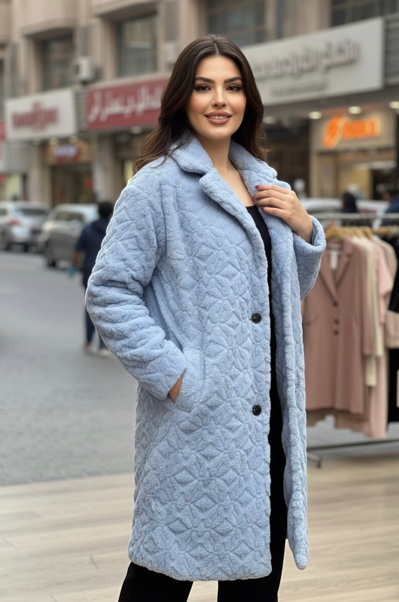 Baby Blue Cozy Fur Coat