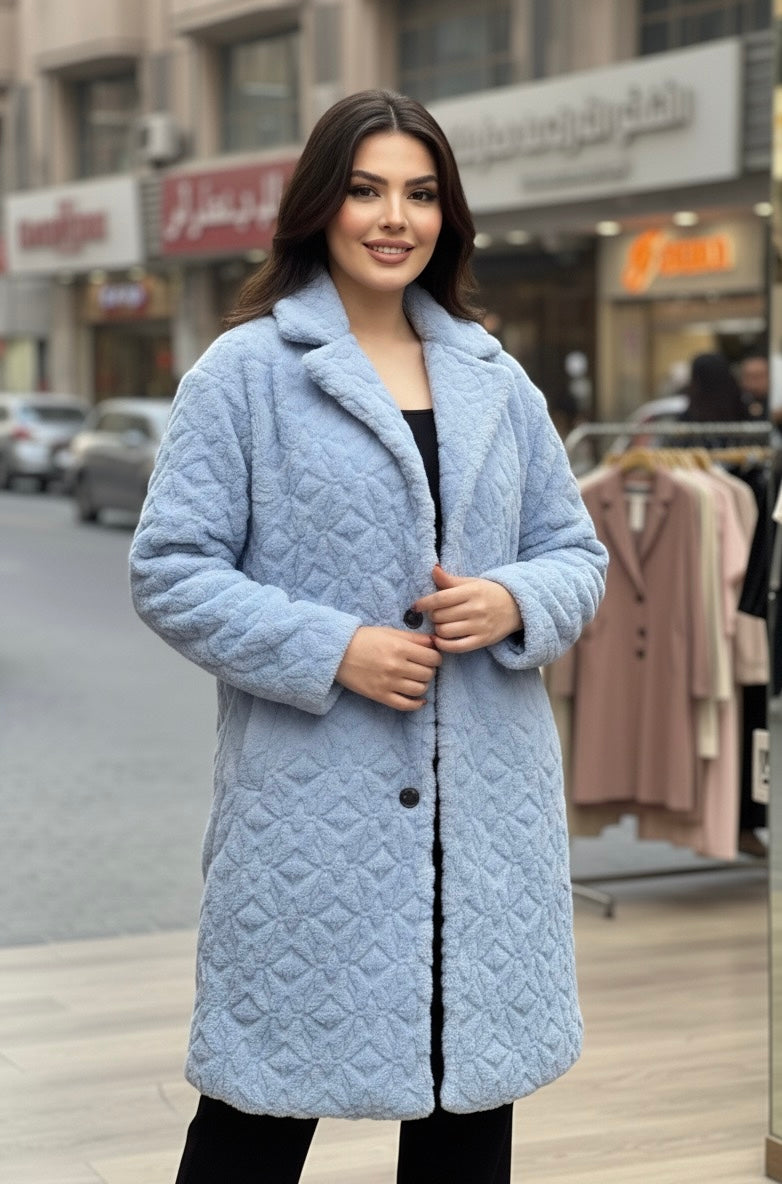 Baby Blue Cozy Fur Coat