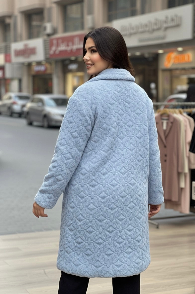 Baby Blue Cozy Fur Coat