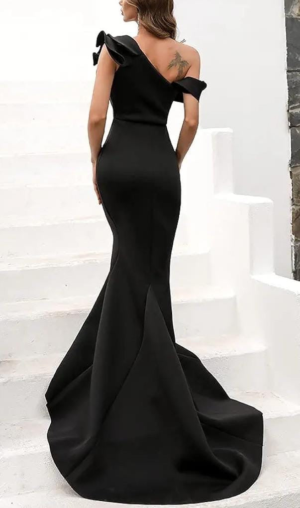 Luxe Black Off-Shoulder Mermaid Evening Gown