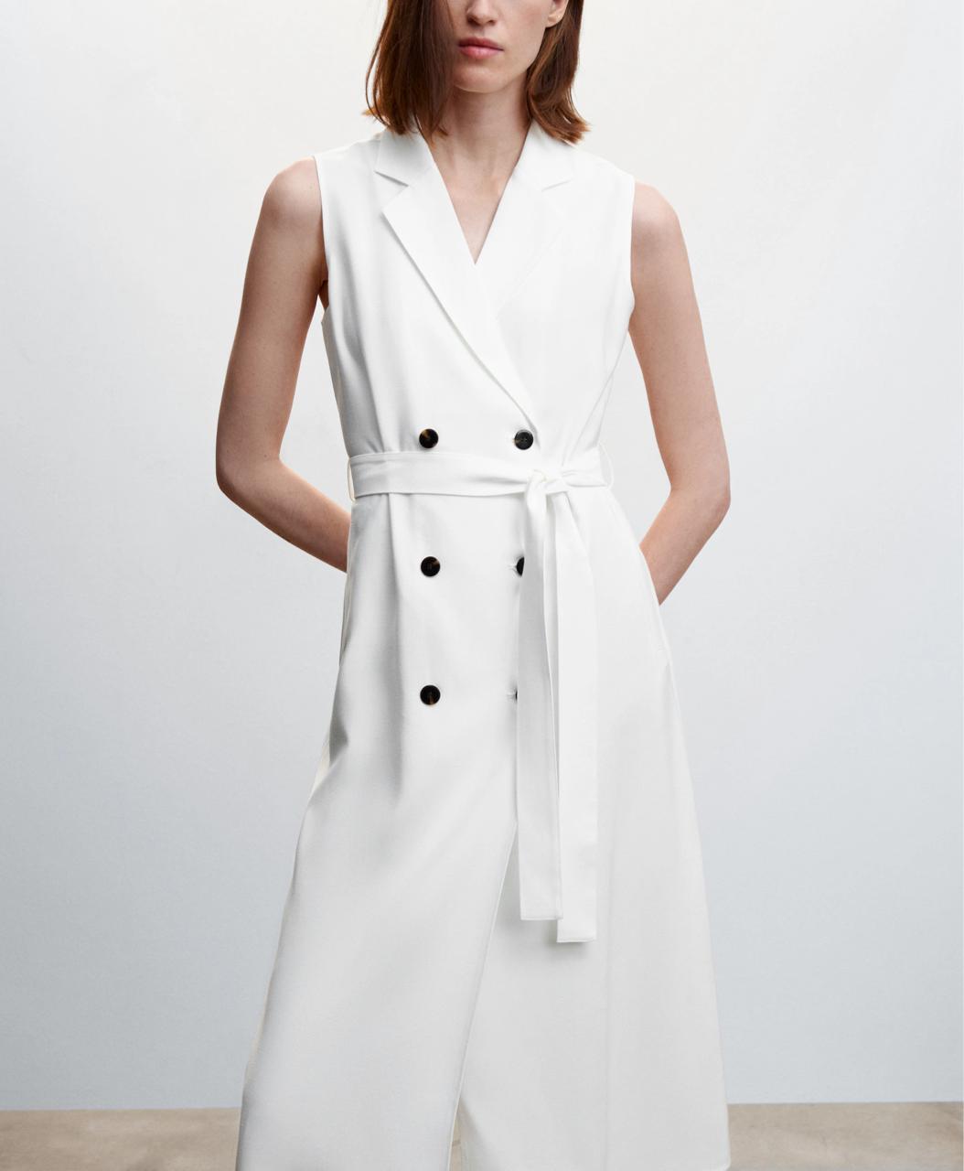 Minimalist White Vest Coat