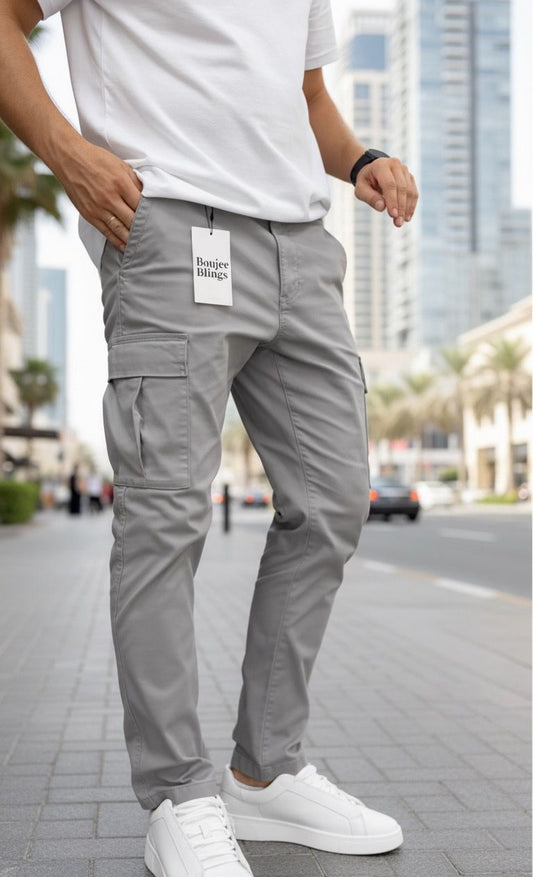Grey Men Cargo Pant 6 Pocket